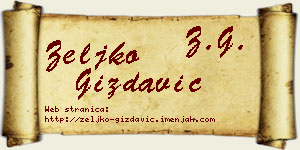 Željko Gizdavić vizit kartica